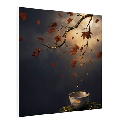 Moonlit Garden Gold Repair Canvas Art | Beautiful Kintsugi Art