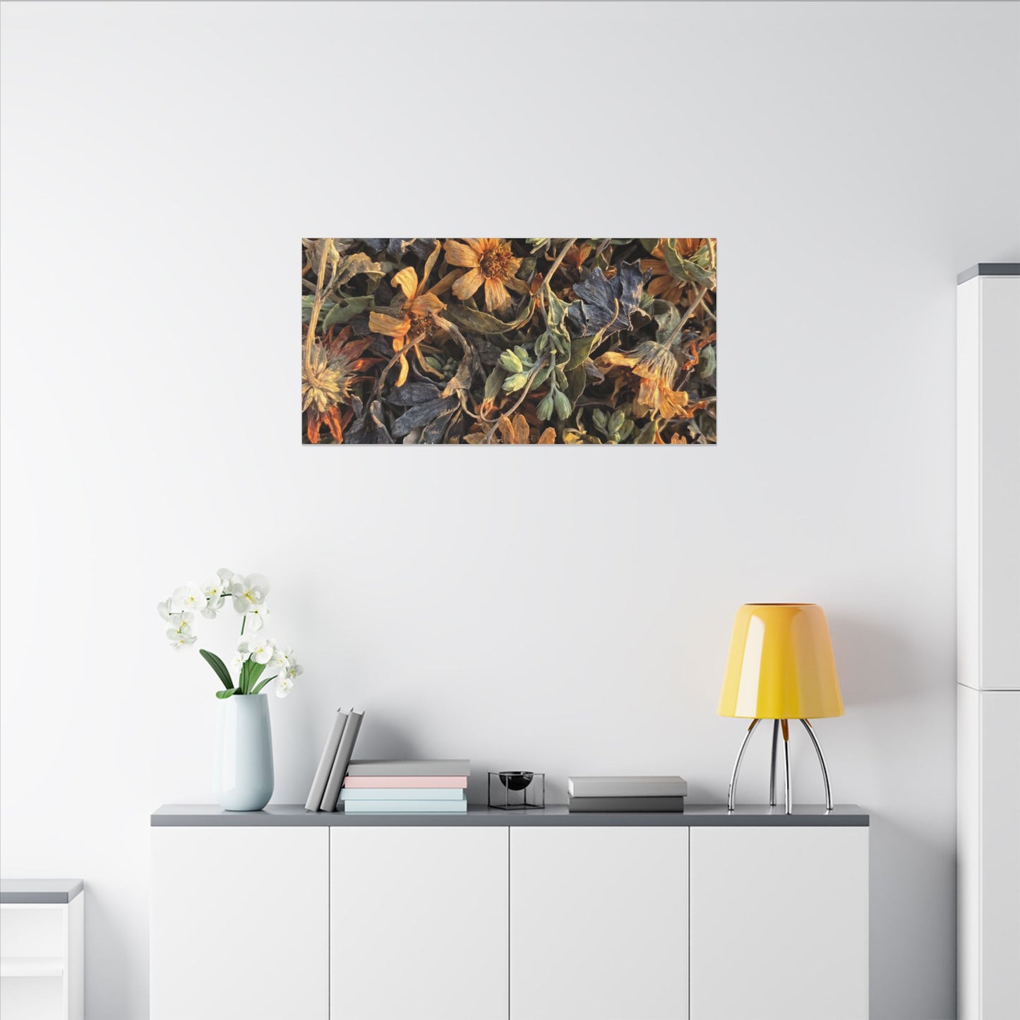 Spring Dried Flowers Japanese Pattern Canvas Art | Warm Decor