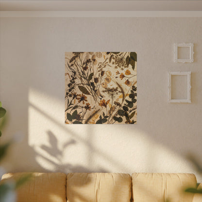 Dried Flowers Summer Canvas Art | Japandi Neutral Design