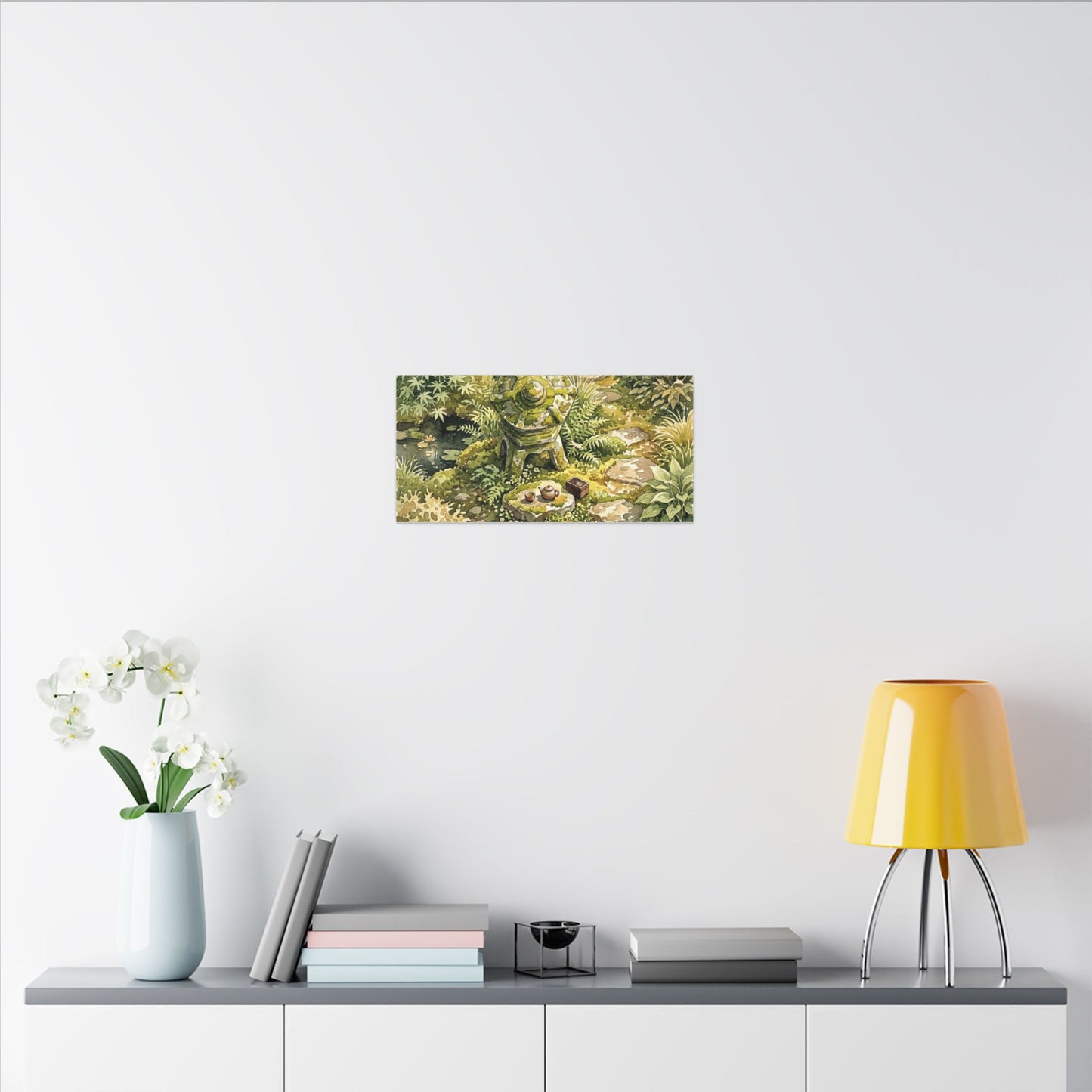Datsuzoku Stone Lantern Canvas Art - Japandi Watercolor