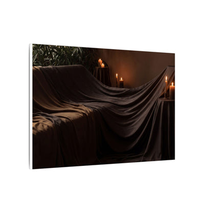 Candlelight Silk Drape Canvas Art - Dark Japandi Ma