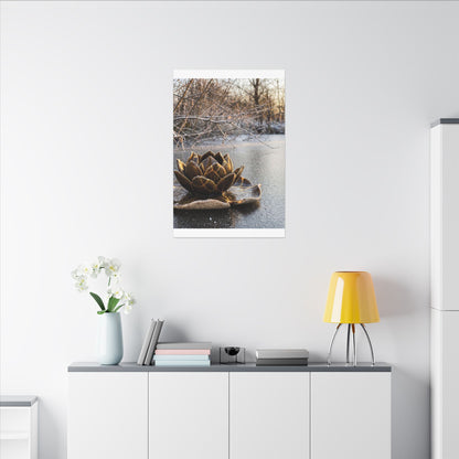 Lotus Flower Gold Repair Canvas Art | Beautiful Kintsugi Art