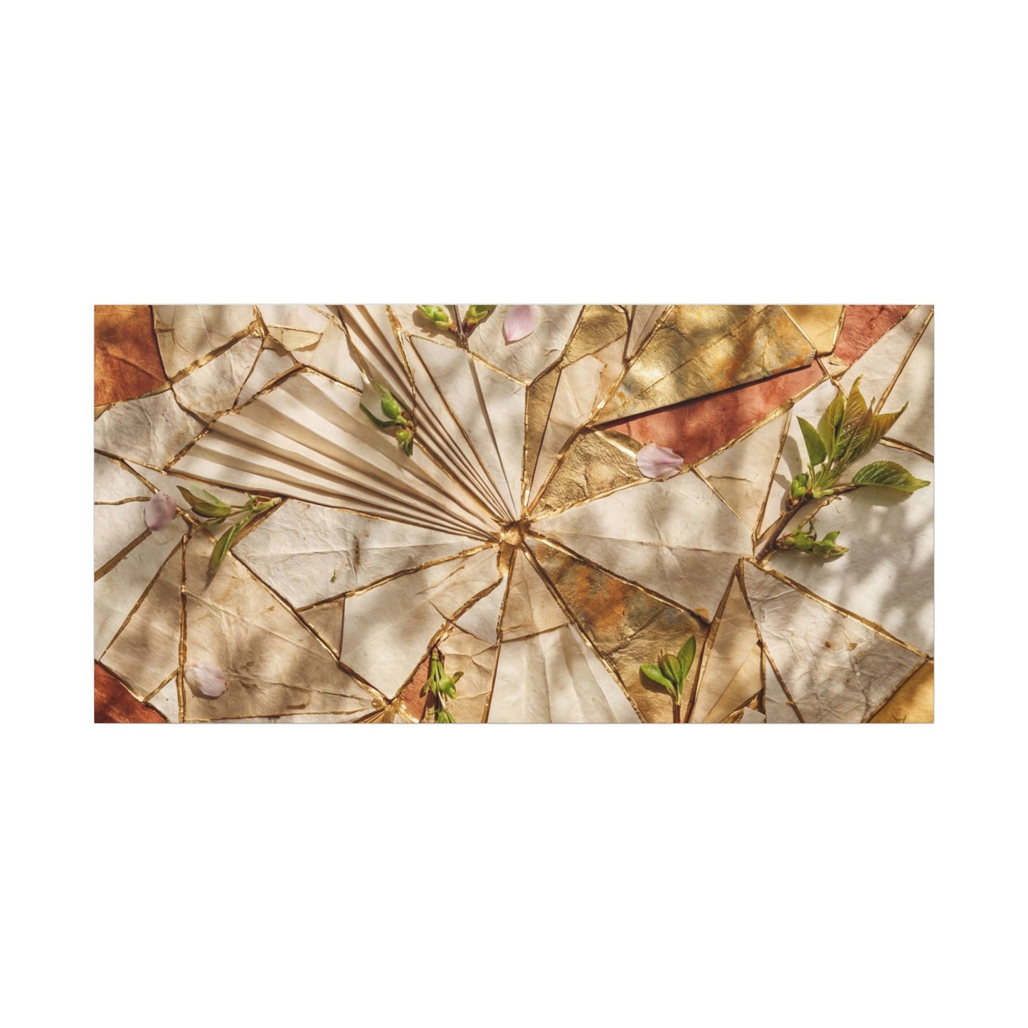 Resilient Paper Fold Canvas Art - Gold Repair Kintsugi
