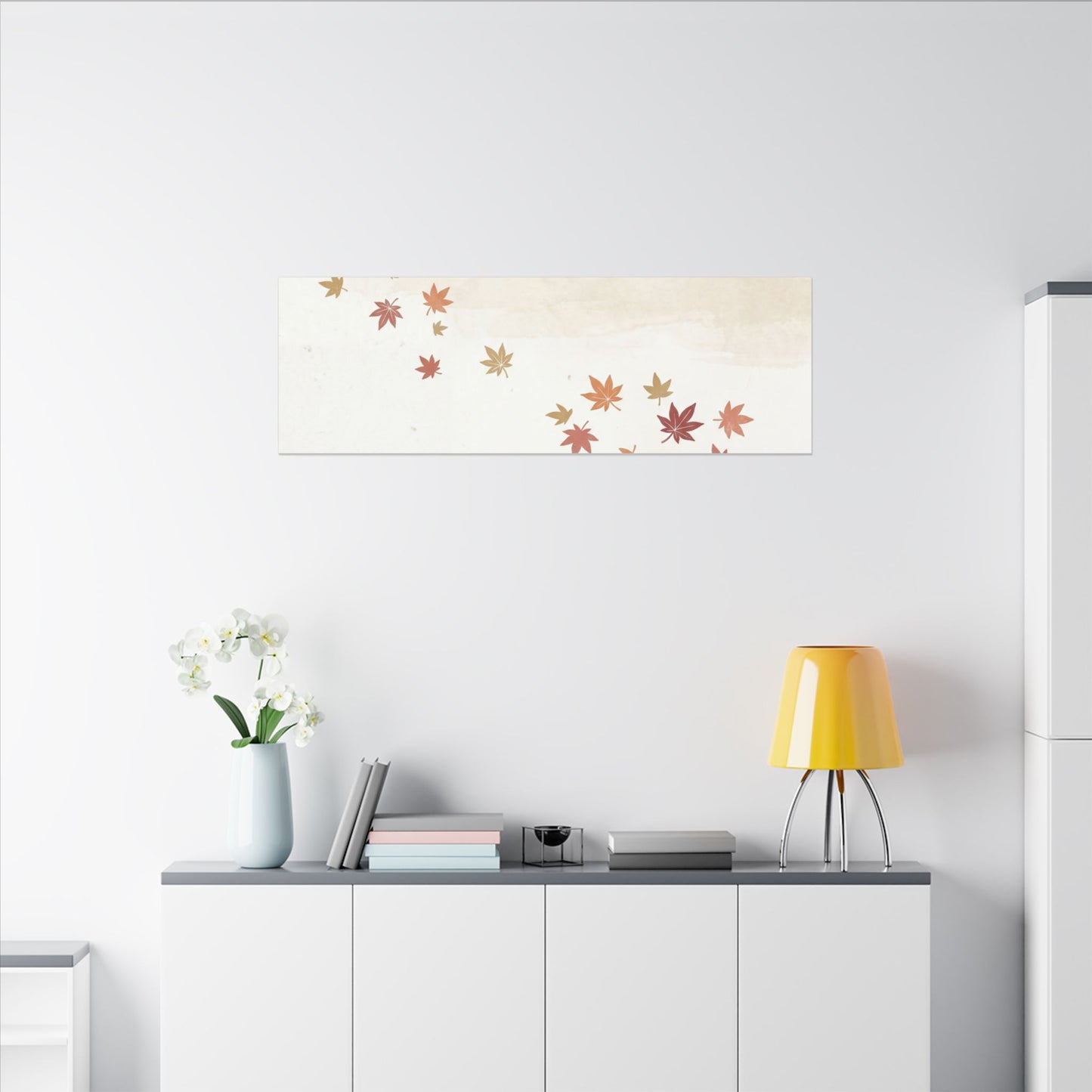 Earthy Mountain Mist Canvas Art - Japanese Pattern Japandi