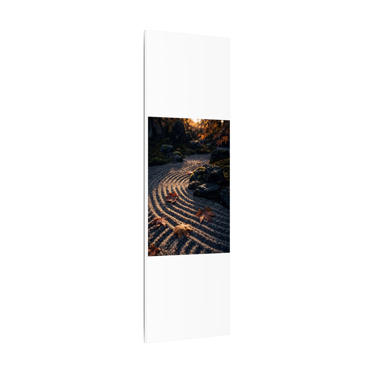 Rock Garden Moody Minimal Canvas Art | Bold Dark Japandi Art