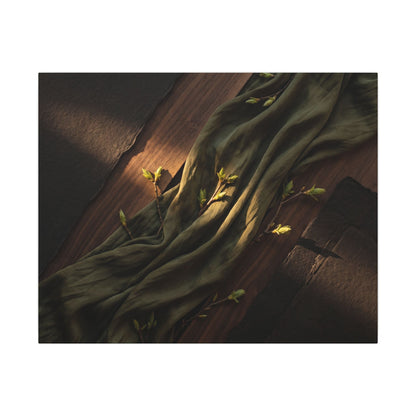 Silk Drape Canvas Art | Spring Dark Japandi Dark Texture Art Art Print
