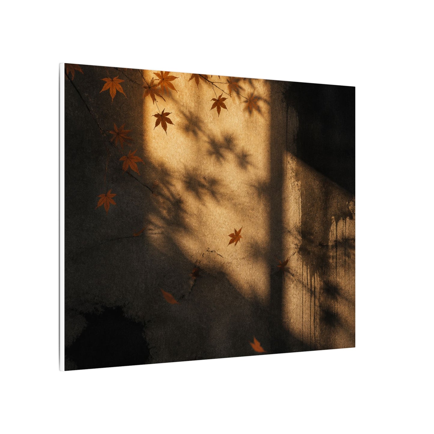 Shadow Play Canvas Art | Autumn Dark Japandi Charcoal Ink Art