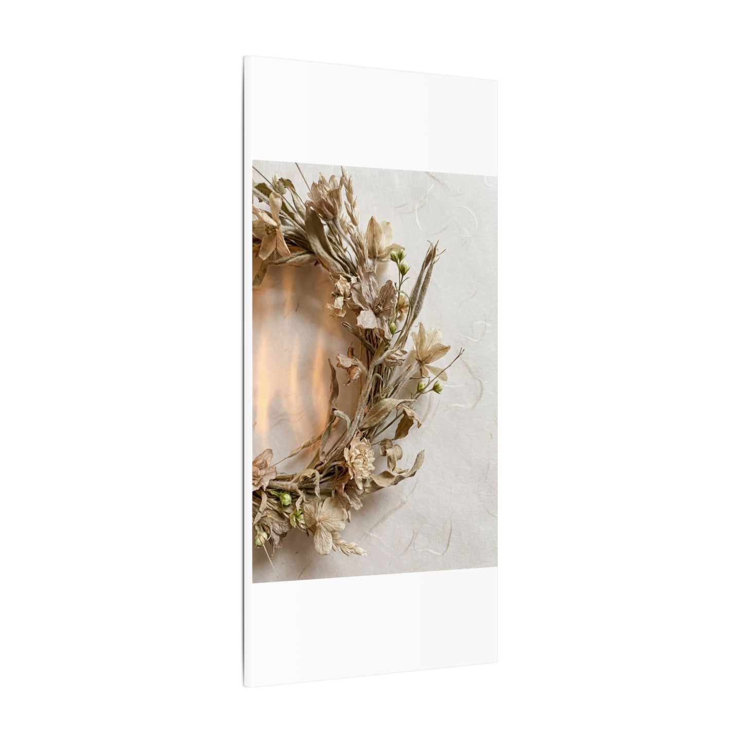 Dried Flowers Japanese Pattern Canvas Art | Neutral Japandi Art