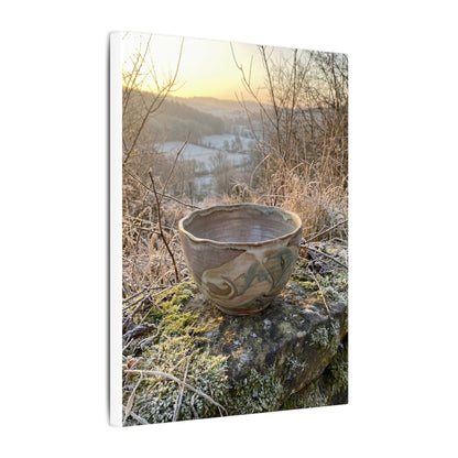 Golden Hour Ceramic Bowl Canvas Art - Japandi Shibui