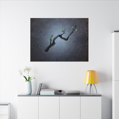 Ink Brushstroke Canvas Art | Spring Dark Japandi Moody Minimal Art