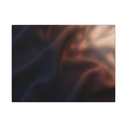 Dark Japandi Silk Drape in Dawn | Shadow Zen Canvas Art Art Print