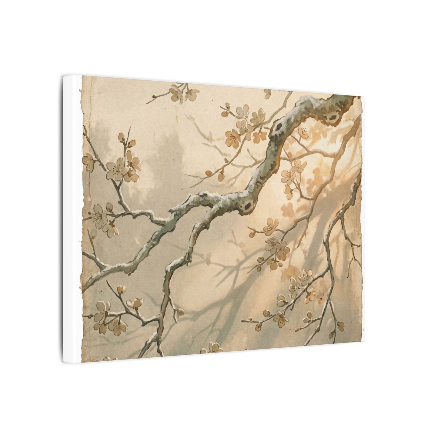 Cherry Blossom Canvas Art | Winter Japandi Japanese Pattern Art
