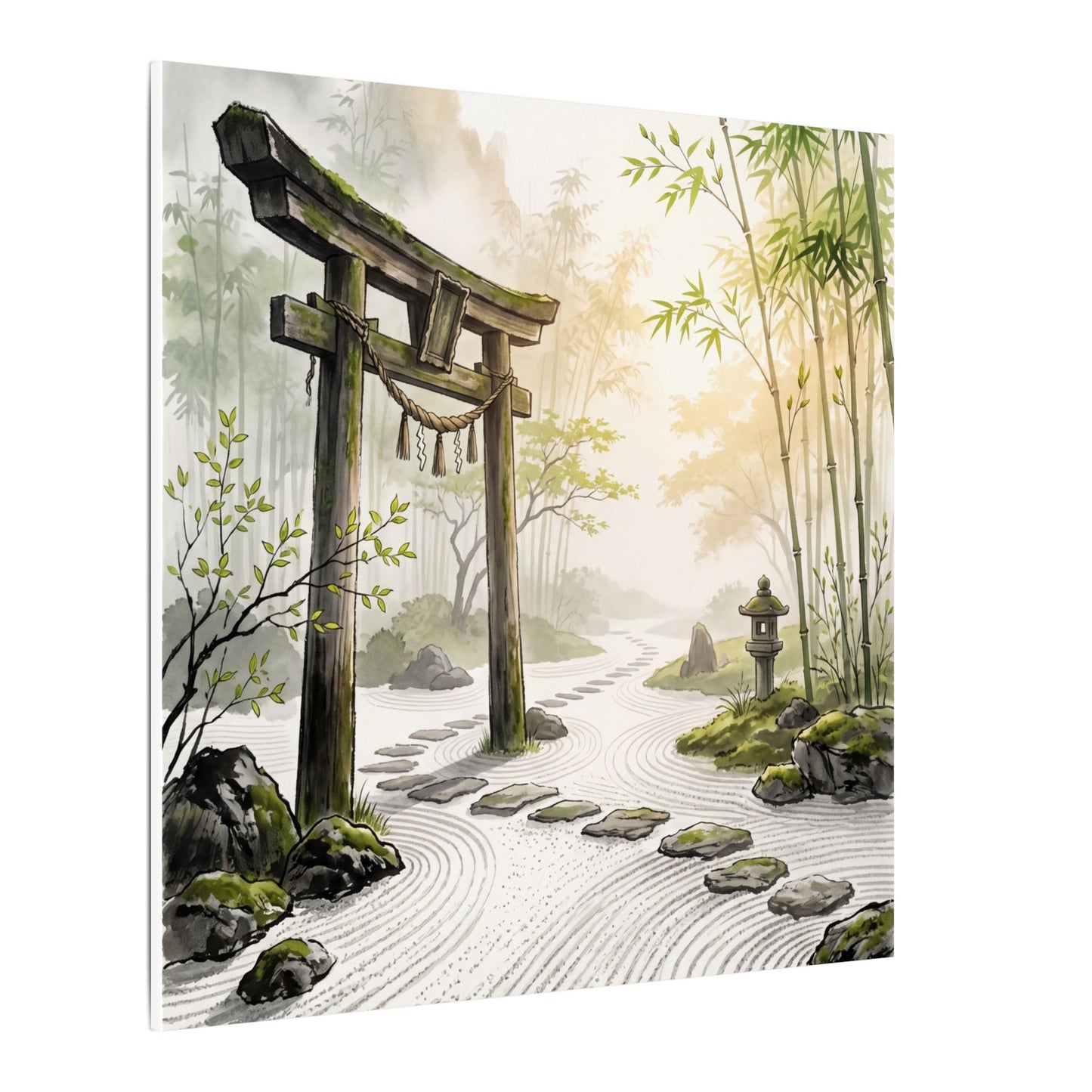Peaceful Torii Gate Canvas Art - Karesansui Zen