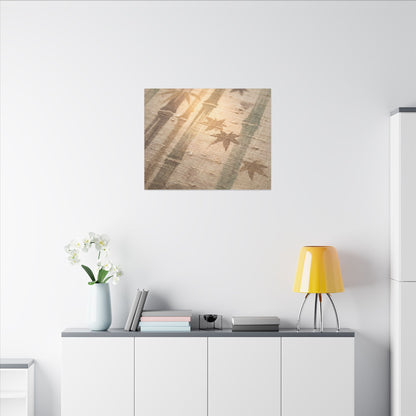 Autumn Bamboo Grove Japanese Pattern Canvas Art | Neutral Decor