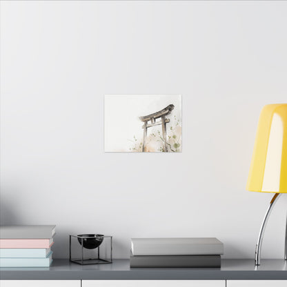Fukinsei Torii Gate Canvas Art - Japandi Watercolor
