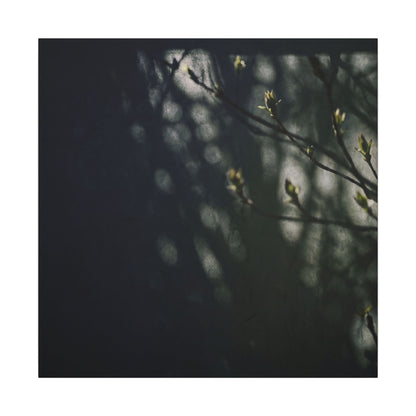 Dark Japandi Shoji Screen in Dappled | Moody Minimal Canvas Art