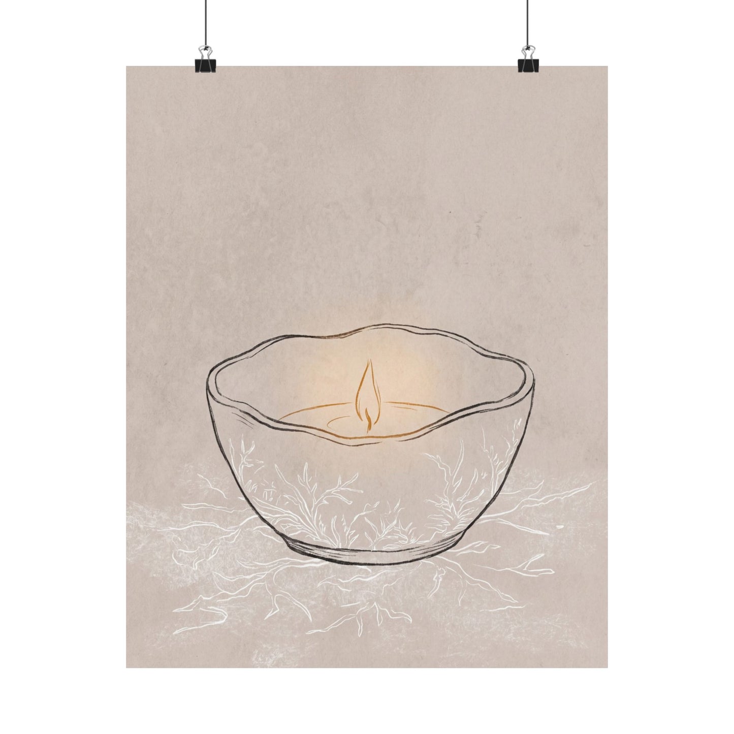 Ceramic Bowl Winter Wall Art Print | Japandi Warm Design Art Print