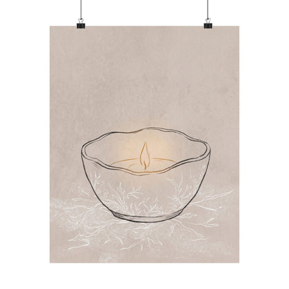 Ceramic Bowl Winter Wall Art Print | Japandi Warm Design Art Print