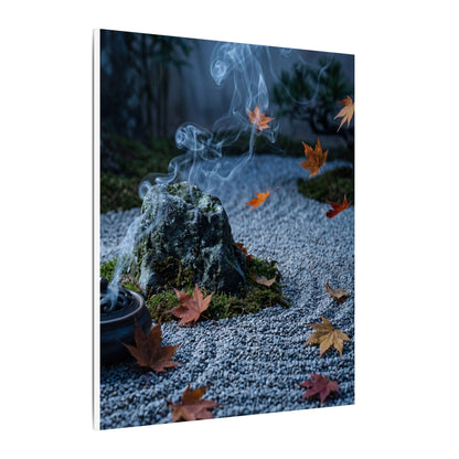 Autumn Incense Smoke Karesansui Canvas Art | Calm Decor