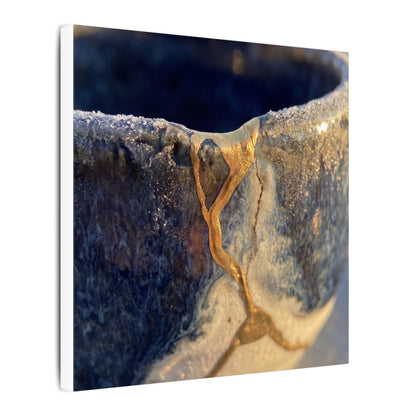 Winter Ceramic Bowl Gold Vein Canvas Art | Healing Decor