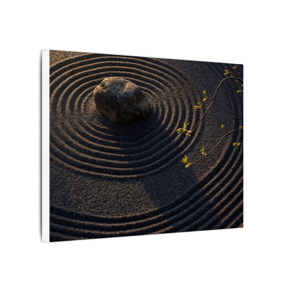 Rock Garden Shadow Zen Canvas Art | Bold Dark Japandi Art