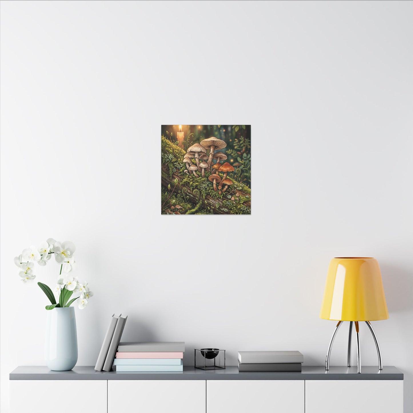 Spring Wild Mushrooms Herbarium Canvas Art | Rustic Decor