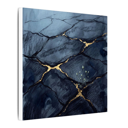 Mono No Aware Cracked Earth Canvas Art - Dark Japandi Charcoal Ink