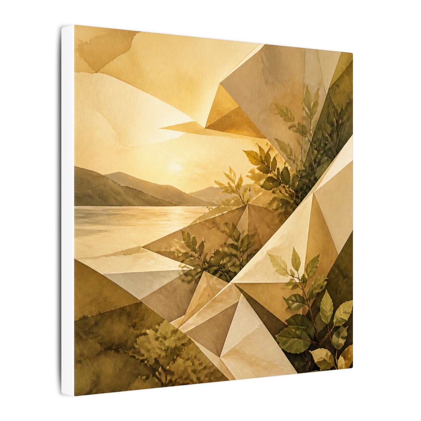 Golden Hour Paper Fold Canvas Art - Japandi Ma