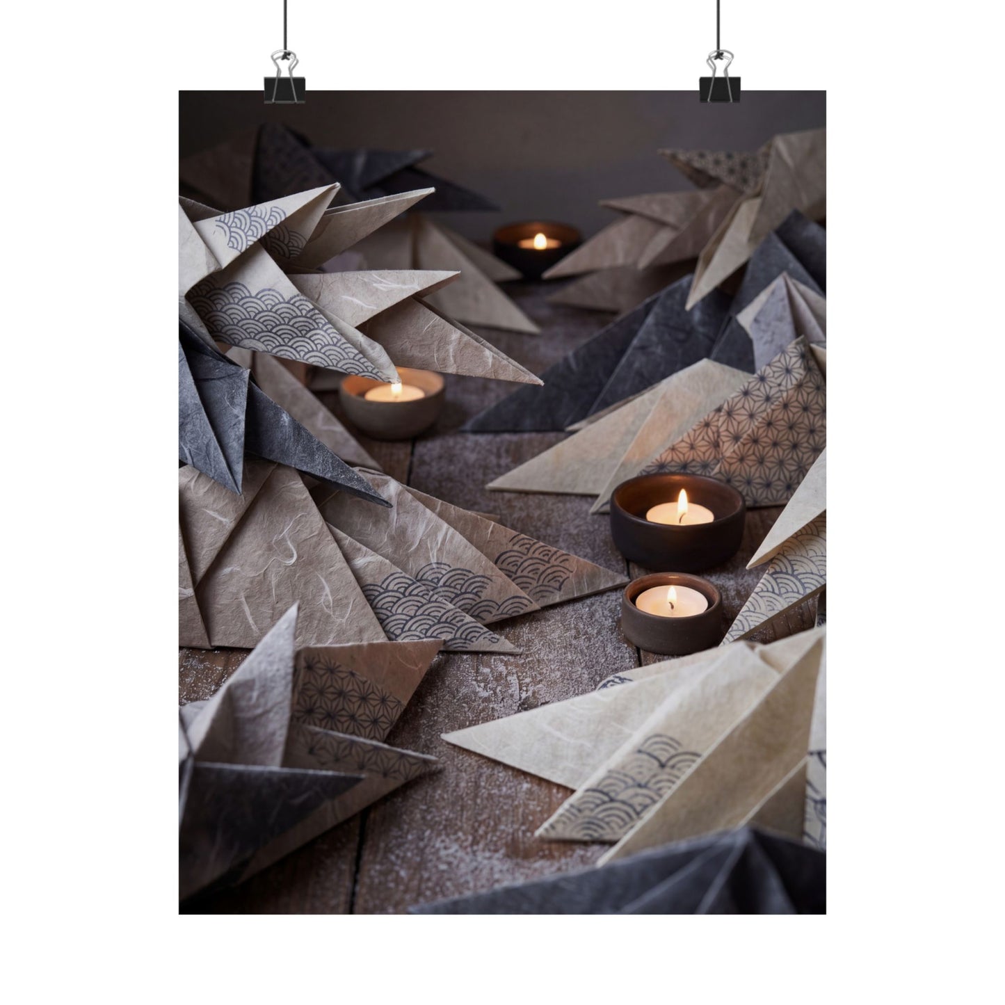 Elegant Paper Fold Wall Art Print - Japanese Pattern Japandi