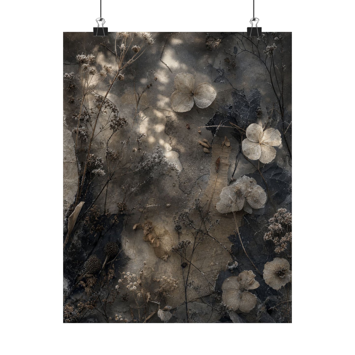 Mono No Aware Dried Flowers Wall Art Print - Japandi Texture