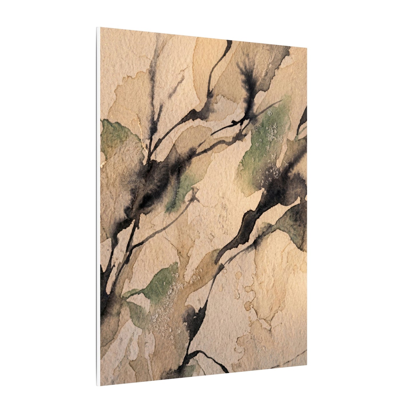 Japandi Shadow Play in Golden Hour | Watercolor Canvas Art