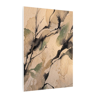 Japandi Shadow Play in Golden Hour | Watercolor Canvas Art