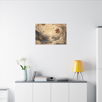 Autumn Silk Drape Watercolor Canvas Art | Earthy Decor