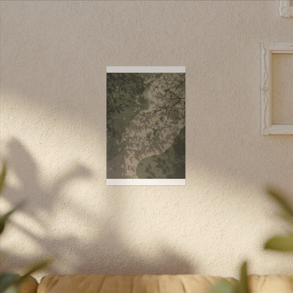 Neutral Shadow Play Canvas Art - Japanese Pattern Japandi