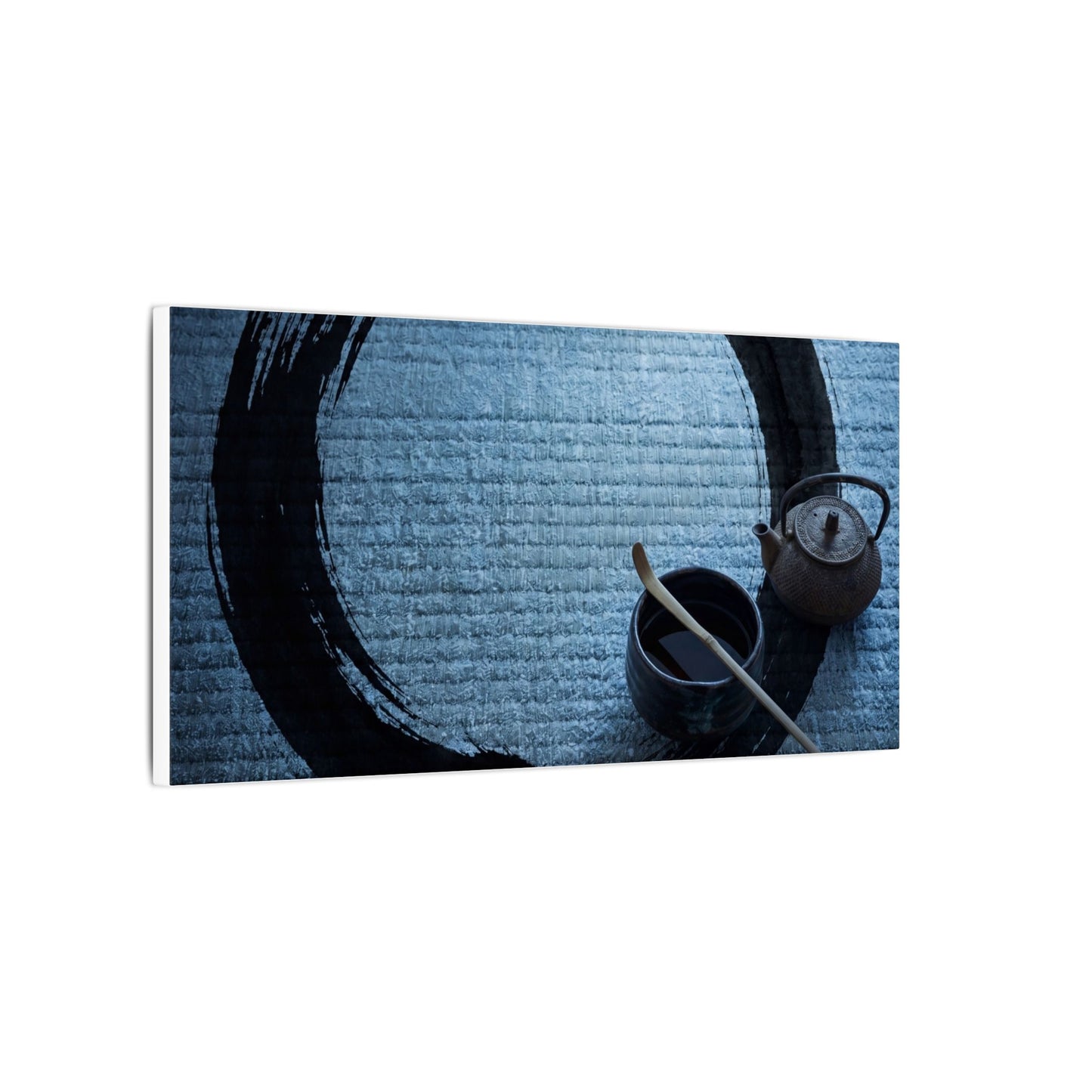 Winter Tea Ceremony Enso Canvas Art | Peaceful Decor