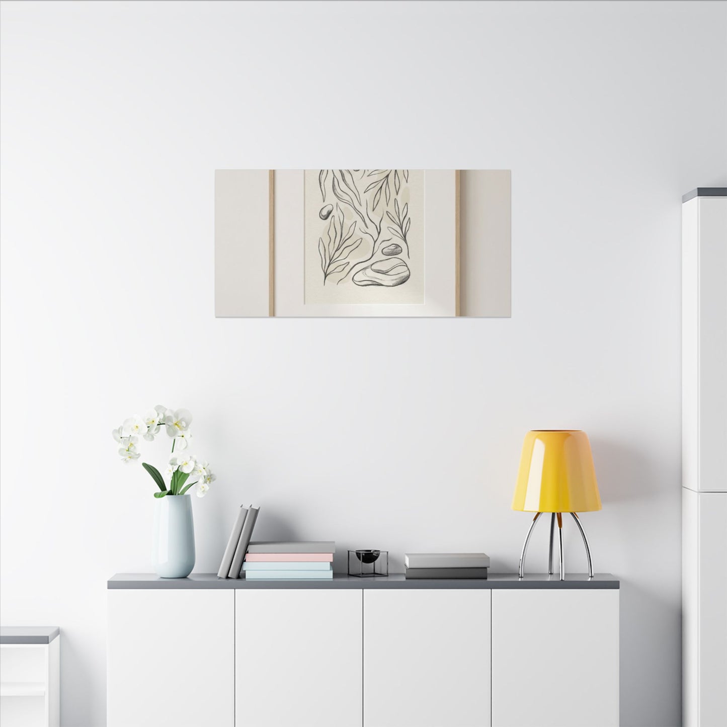 Japandi Charcoal Canvas Art