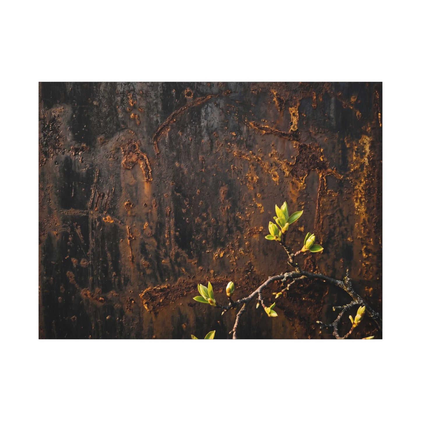 Golden Hour Rust Patina Canvas Art - Dark Japandi Fukinsei