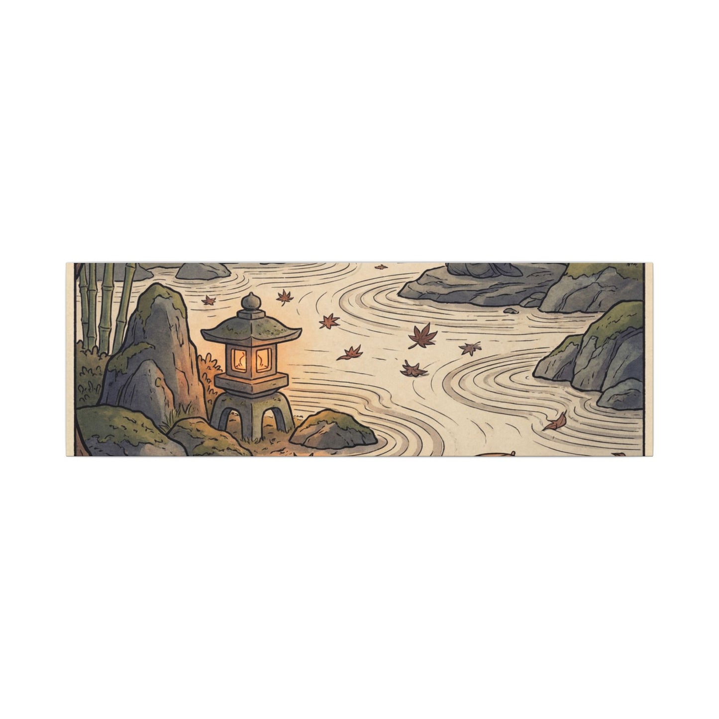 Rock Garden Autumn Canvas Art | Zen Serene Design
