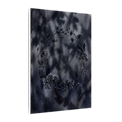 Dried Flowers Canvas Art | Winter Dark Japandi Shadow Zen Art