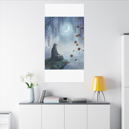 Zen Wisteria in Moonlight | Ukiyo E Inspired Canvas Art