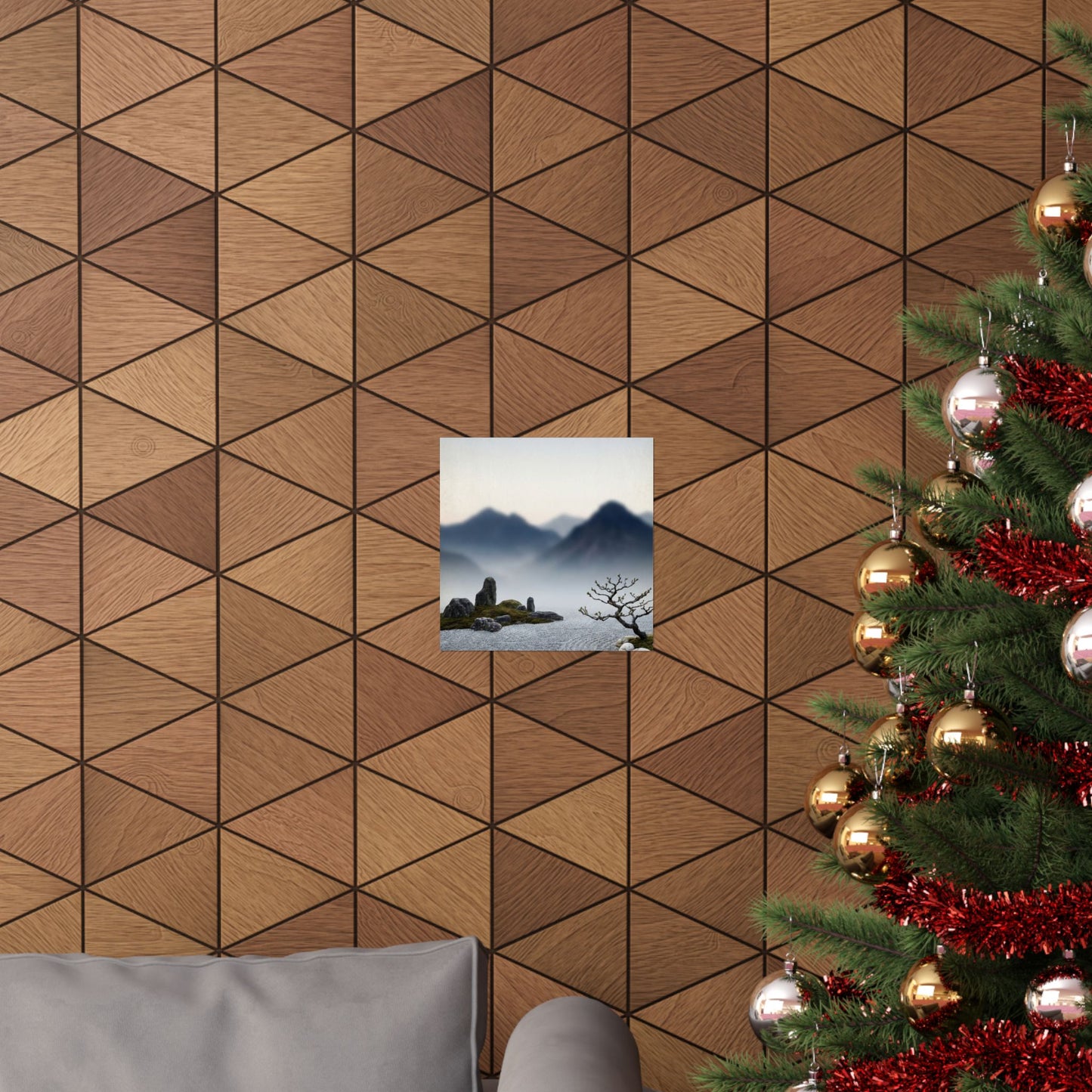 Dawn Mountain Mist Wall Art Print - Zen Shibui
