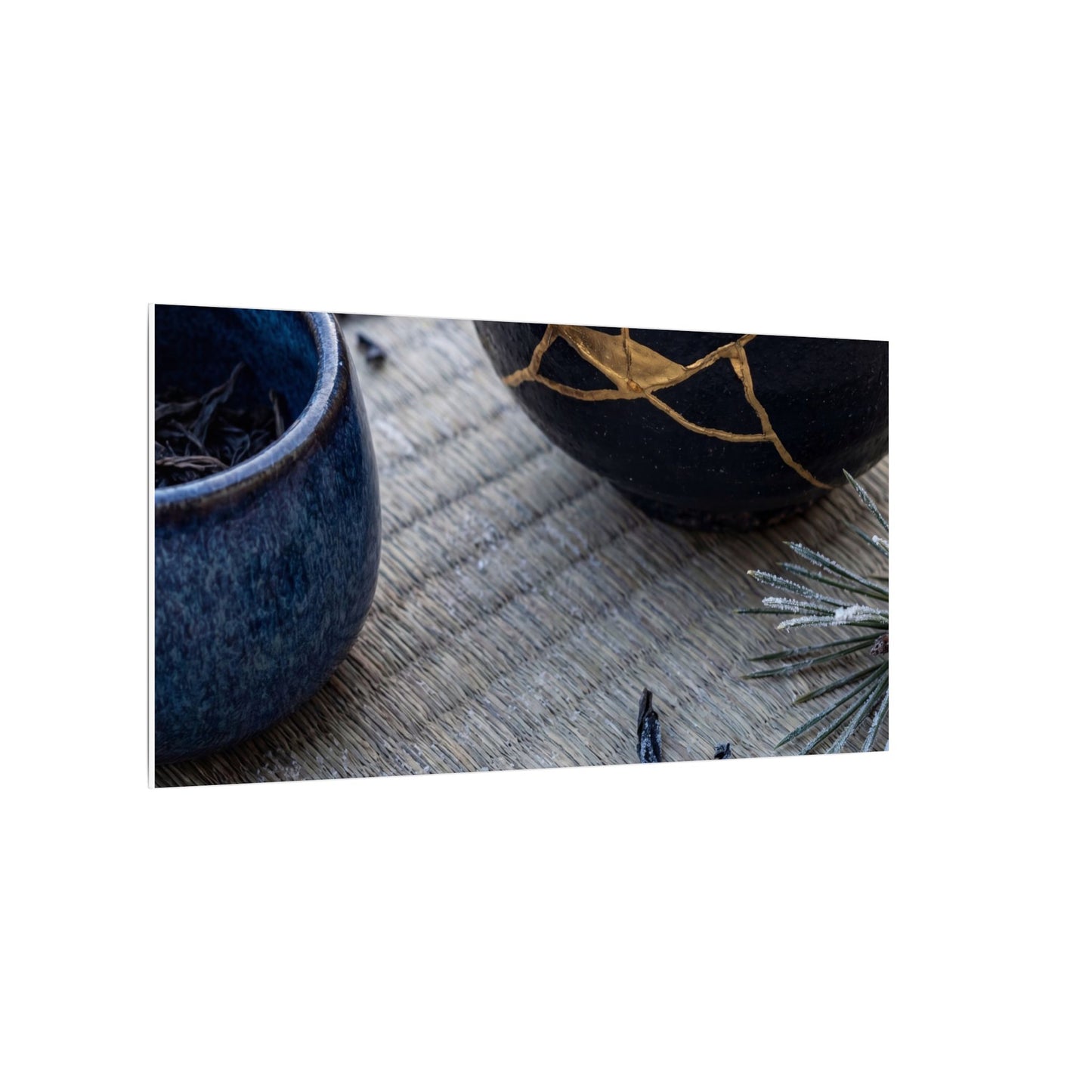 Kintsugi Tea Ceremony in Overcast | Gold Vein Canvas Art
