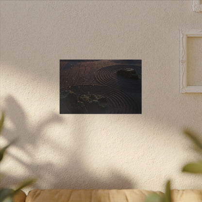 Spring Rock Garden Shadow Zen Canvas Art | Luxurious Decor