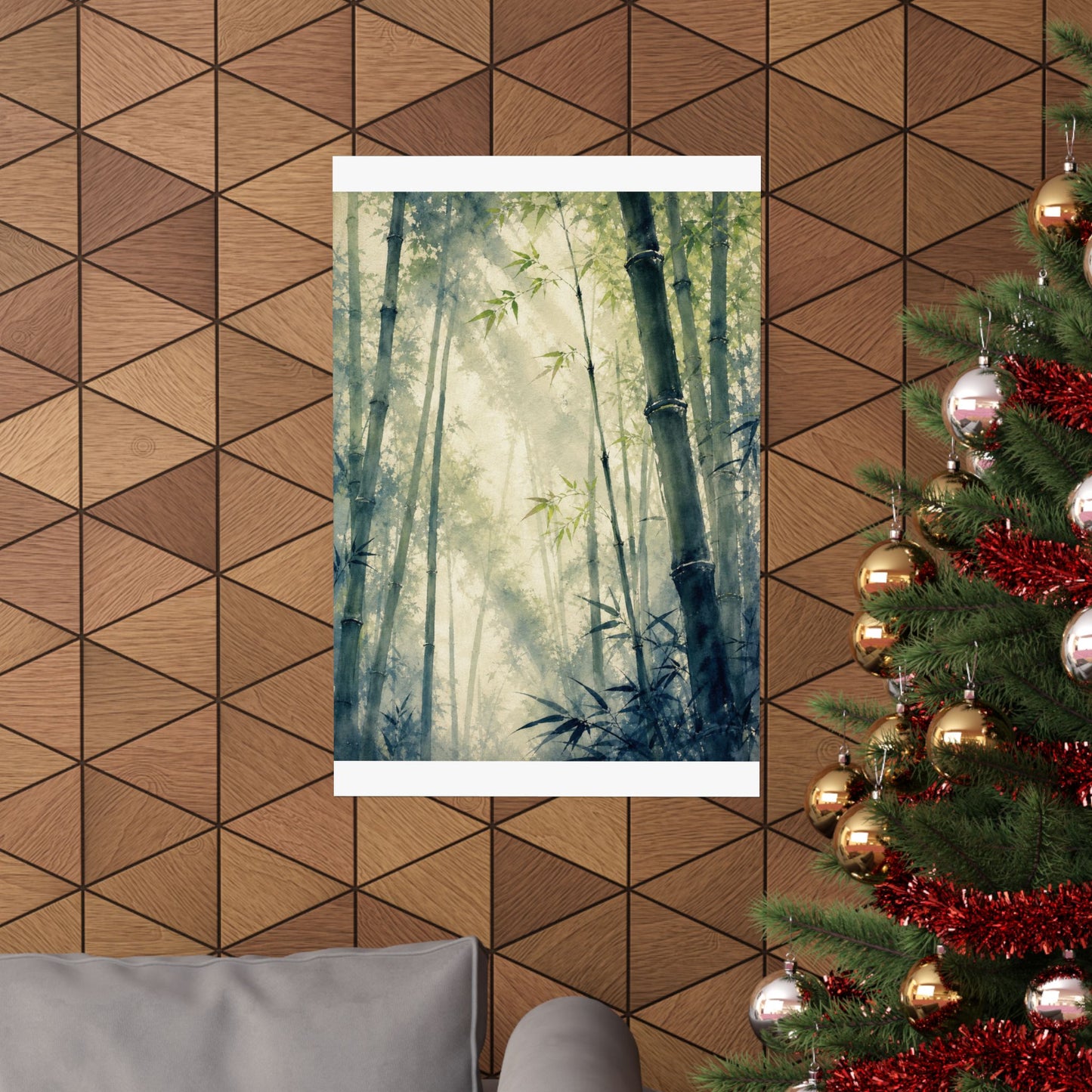 Spring Bamboo Grove Sumi E Wall Art Print | Serene Decor
