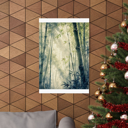 Spring Bamboo Grove Sumi E Wall Art Print | Serene Decor