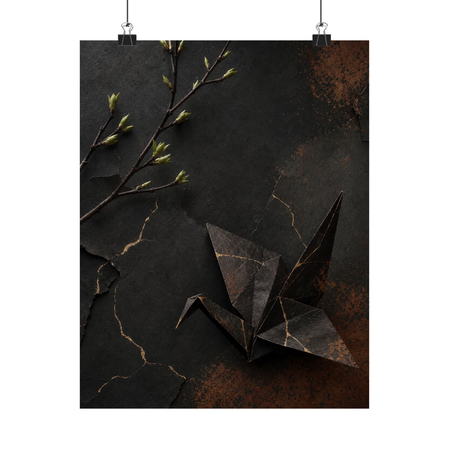 Paper Fold Broken Beauty Wall Art Print | Artful Kintsugi Art