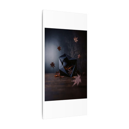Dark Japandi Paper Fold in Dawn | Shadow Zen Canvas Art