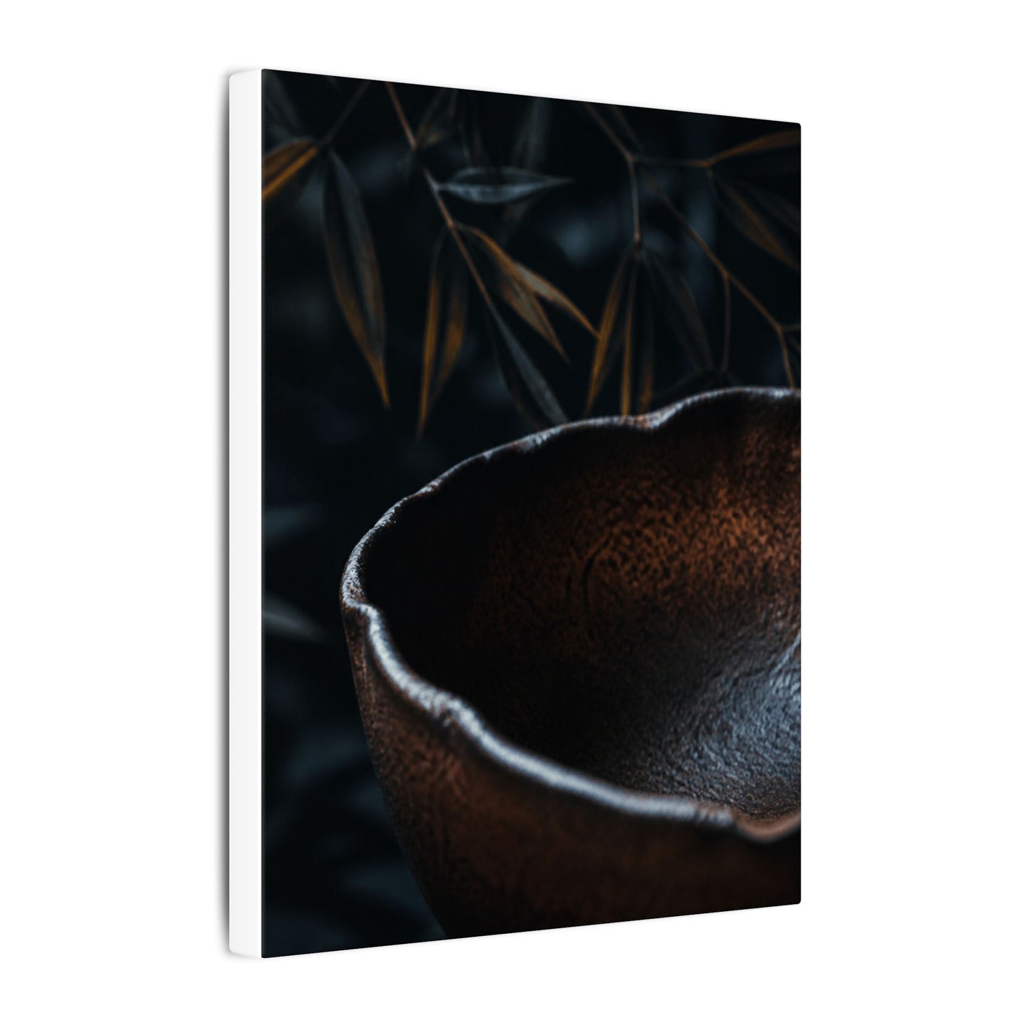 Luxurious Ceramic Bowl Canvas Art - Shadow Zen Dark Japandi