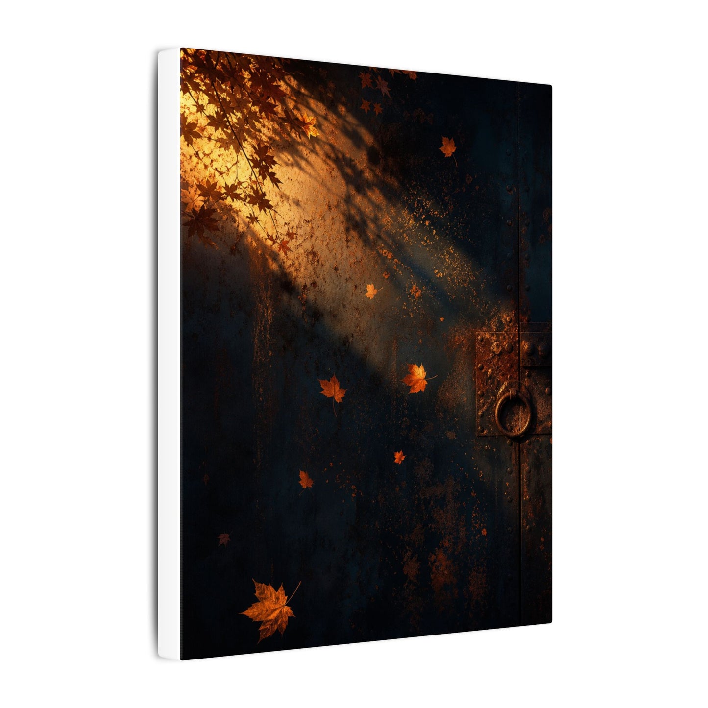 Dark Japandi Rust Patina in Golden Hour | Shadow Zen Canvas Art