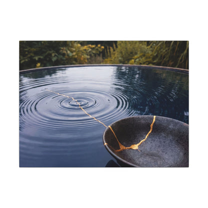 Kintsugi Water Ripple in Overcast | Broken Beauty Canvas Art Art Print